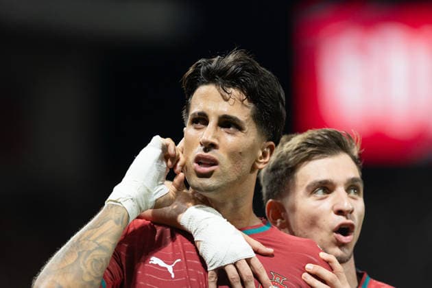 October 4, 2026, Porto, Porto, Portugal: Portugal and Barcelona defender JOAO CANCELO (20) celebrating after scoring a goal during the game for Nations League between Portugal and Norway at Estadio do Dragao Porto Portugal - ZUMAs359 20261004_zsp_s359_241 Copyright: xAlexandrexdexSousax
