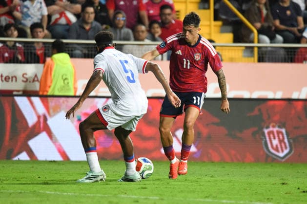 Costa Rica national team, Nationalteam against Haiti National Team. 2026 2027 Concacaf Nations League A match. Costa Rica National Team striker, Anthony Hernandez (11), in action during the match played between the National Teams of Costa Rica and Haiti. 2026 2027 Concacaf Nations League League A, Group A. 04.10.26. Ricardo Saprissa Stadium, Tibas, San Jose, Costa Rica. Photo Jose Campos PMEimages San Jose San Jose Costa Rica Copyright: xJosexCamposx xPMEimagesx
