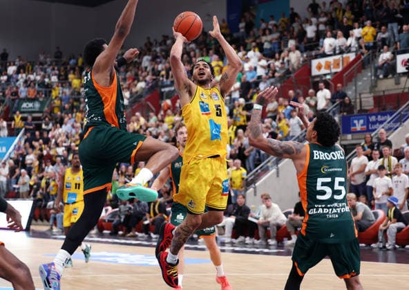 October 4, 2026, Germany, Ludwigsburg Basketball: MHP Riesen Ludwigsburg vs. VET CONCEPT Gladiators Trier, Ishmael Leggett LB, Center