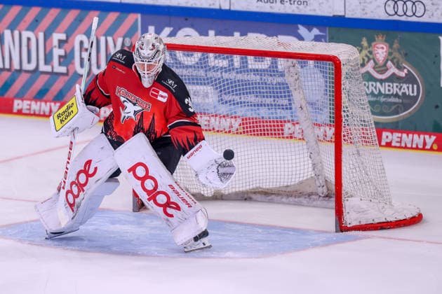 Ingolstadt, Germany, October 4, 2026 PENNY DEL 2026–2027, Game 6: ERC Ingolstadt vs. Kölner Haie. Pictured: Goaltender Nico Wiens of KEC warming up. Copyright: xFotostandx xSchäferx