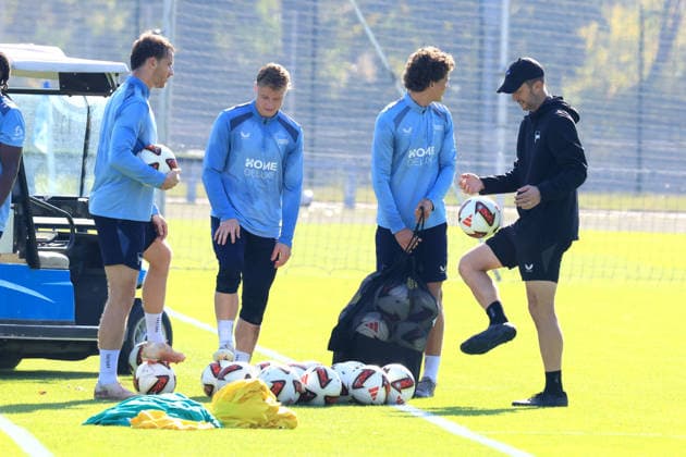 October 5, 2026, Germany, Soccer, 2. Bundesliga, 2026–2027 Season, Sportforum, Hertha BSC, Training: Assistant Coach Andreas Schumacher, Hertha BSC Berlin; Pascal Klemens, Hertha BSC Berlin 41; Julian Eitschberger, Hertha BSC Berlin 2, Soufian Gouram, Hertha BSC Berlin 33. 2. Bundesliga. DFB and DFL regulations prohibit any use of photographs as image sequences and or quasi-video. nordphoto GmbH, Engler, Berlin, Sportforum, Berlin, Germany Copyright: xNordphotox xEnglerx