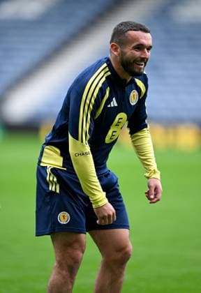 John McGinn of Scotland training at Hampden Park ahead of the game tomorrow night. Scotland Team Training, International Football, Barclays Hampden, Glasgow, Scotland, UK - 05 Oct 2026Glasgow Lesser Hampden Scotland United Kingdom  Copyright: xMarkxRunnacles Shutterstockx 17186657ax