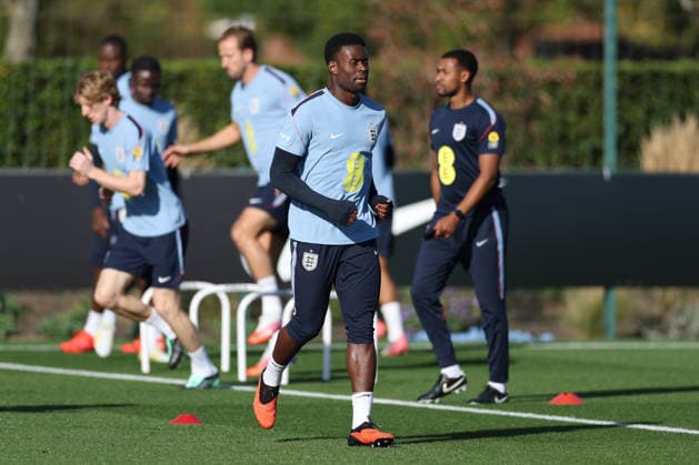England MD-1 Training, Nations League Marc Guehi of England during the England MD-1 training session ahead of the 2026 27 UEFA Nations League Group A3 match vs Czech Republic, Tottenham Hotspur Training Ground, Enfield, England on 5 October 2026 Credit: Tiego Grenho Every Second Media Editorial use only. All images are copyright Every Second Media Limited. No images may be reproduced without prior permission. Copyright: xIMAGO EveryxSecondxMediax ESM-2200-0027 TiegoxGrenhox xEveryxSecondxMediax