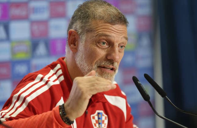 press conference, PK, Pressekonferenz of Croatia National Football Team Croatia s head coach Slaven Bilic speaks during a press conference on October 5, 2026, in Split, Croatia, ahead of the UEFA Nations League match against Spain.  IvoxCagalj PIXSELL