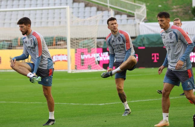 Croatia s national football team holds training session Croatia s Petar Sucic, Ivan Perisic and Ante Budimir during a training session of the Croatia National Football Team at Poljud Stadium on October 5, 2026, in Split, Croatia, ahead of the UEFA Nations League match against Spain.  IvoxCagalj PIXSELL