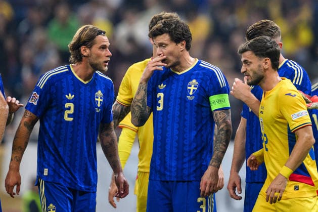 October 5, 2026: Felix Beijmo and Victor Lindelöf of Sweden during the Nations League soccer match between Romania and Sweden on October 5, 2026 in Bucharest. Photo by Ludvig Thunman. BILDBYRAN code LT LT0828 soccer football fotball Nations League UEFA Nations League Romania Sweden Sweden A BBENG  Copyright: LUDVIGxTHUNMAN BB261005LT065