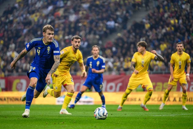 October 5, 2026: Eric Smith of Sweden during the Nations League soccer match between Romania and Sweden on October 5, 2026 in Bucharest. Photo by Ludvig Thunman. BILDBYRAN code LT LT0828 soccer football fotball Nations League UEFA Nations League Romania Sweden Sweden A BBENG  Copyright: LUDVIGxTHUNMAN BB261005LT072