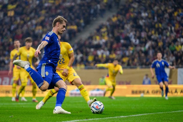 October 5, 2026: Eric Smith of Sweden during the Nations League soccer match between Romania and Sweden on October 5, 2026 in Bucharest. Photo by Ludvig Thunman. BILDBYRAN code LT LT0828 soccer football fotball Nations League UEFA Nations League Romania Sweden Sweden A BBENG  Copyright: LUDVIGxTHUNMAN BB261005LT091