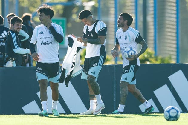 Argentina’s players take part in a training session at the AFA (Argentine Football Association) training center in Ezeiza, Buenos Aires Province, on October 5, 2026, ahead of the upcoming friendly soccer matches against the Benin national team. Lionel Messi took part in the final training session of his professional career with the Argentine national team before his farewell match. Photo by Alejandro Pagni PHOTOxPHOTO Copyright: xAlejandroxPAGNIx