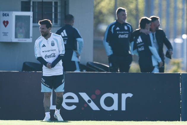 Argentina’s forward Lionel Messi takes part in a training session at the AFA (Argentine Football Association) training center in Ezeiza, Buenos Aires Province, on October 5, 2026, ahead of the upcoming friendly soccer matches against the Benin national team. Lionel Messi took part in the final training session of his professional career with the Argentine national team before his farewell match. Photo by Alejandro Pagni PHOTOxPHOTO Copyright: xAlejandroxPAGNIx