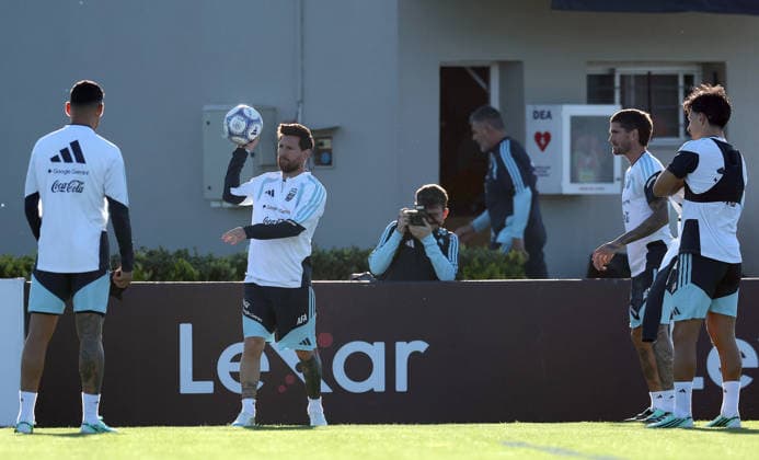 Argentina’s forward Lionel Messi takes part in a training session at the AFA (Argentine Football Association) training center in Ezeiza, Buenos Aires Province, on October 5, 2026, ahead of the upcoming friendly soccer matches against the Benin national team. Lionel Messi took part in the final training session of his professional career with the Argentine national team before his farewell match. Photo by Alejandro Pagni PHOTOxPHOTO Copyright: xAlejandroxPAGNIx
