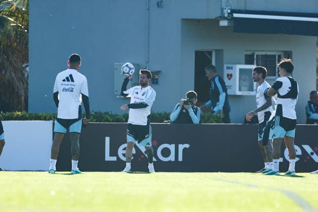 Argentina’s forward Lionel Messi takes part in a training session at the AFA (Argentine Football Association) training center in Ezeiza, Buenos Aires Province, on October 5, 2026, ahead of the upcoming friendly soccer matches against the Benin national team. Lionel Messi took part in the final training session of his professional career with the Argentine national team before his farewell match. Photo by Alejandro Pagni PHOTOxPHOTO Copyright: xAlejandroxPAGNIx