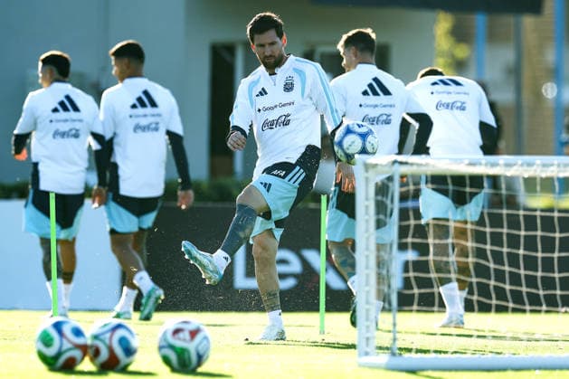 Argentina’s forward Lionel Messi takes part in a training session at the AFA (Argentine Football Association) training center in Ezeiza, Buenos Aires Province, on October 5, 2026, ahead of the upcoming friendly soccer matches against the Benin national team. Lionel Messi took part in the final training session of his professional career with the Argentine national team before his farewell match. Photo by Alejandro Pagni PHOTOxPHOTO EZEIZA ARGENTINA Copyright: xAlejandroxPAGNIx