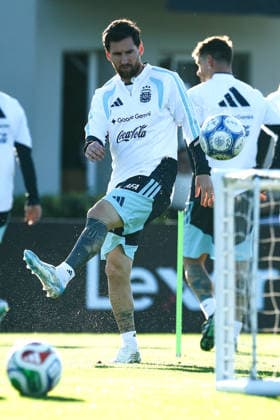 Argentina’s forward Lionel Messi takes part in a training session at the AFA (Argentine Football Association) training center in Ezeiza, Buenos Aires Province, on October 5, 2026, ahead of the upcoming friendly soccer matches against the Benin national team. Lionel Messi took part in the final training session of his professional career with the Argentine national team before his farewell match. Photo by Alejandro Pagni PHOTOxPHOTO EZEIZA ARGENTINA Copyright: xAlejandroxPAGNIx