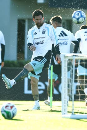 Argentina’s forward Lionel Messi takes part in a training session at the AFA (Argentine Football Association) training center in Ezeiza, Buenos Aires Province, on October 5, 2026, ahead of the upcoming friendly soccer matches against the Benin national team. Lionel Messi took part in the final training session of his professional career with the Argentine national team before his farewell match. Photo by Alejandro Pagni PHOTOxPHOTO EZEIZA ARGENTINA Copyright: xAlejandroxPAGNIx
