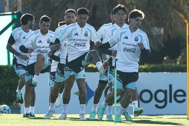 Argentina’s forward Lionel Messi and his teammates take part in a training session at the AFA (Argentine Football Association) training center in Ezeiza, Buenos Aires Province, on October 5, 2026, ahead of the upcoming friendly soccer matches against the Benin national team. Lionel Messi took part in the final training session of his professional career with the Argentine national team before his farewell match. Photo by Alejandro Pagni PHOTOxPHOTO Copyright: xAlejandroxPAGNIx