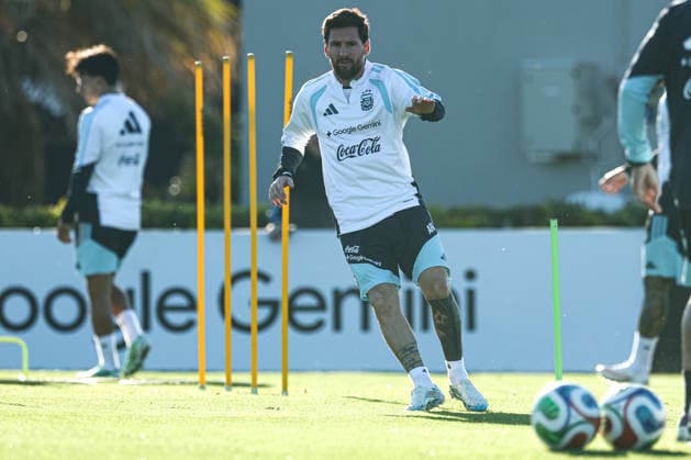 Argentina’s forward Lionel Messi takes part in a training session at the AFA (Argentine Football Association) training center in Ezeiza, Buenos Aires Province, on October 5, 2026, ahead of the upcoming friendly soccer matches against the Benin national team. Lionel Messi took part in the final training session of his professional career with the Argentine national team before his farewell match. Photo by Alejandro Pagni PHOTOxPHOTO Copyright: xAlejandroxPAGNIx