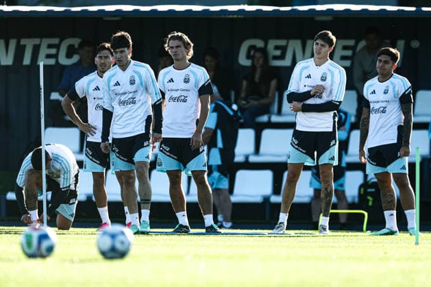 Argentina s players take part in a training session at the AFA (Argentine Football Association) training center in Ezeiza, Buenos Aires Province, on October 5, 2026, ahead of the upcoming friendly soccer matches against the Benin national team. Lionel Messi took part in the final training session of his professional career with the Argentine national team before his farewell match. Photo by Alejandro Pagni PHOTOxPHOTO Copyright: xAlejandroxPAGNIx
