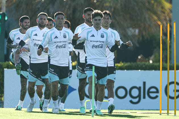 Argentina’s players take part in a training session at the AFA (Argentine Football Association) training center in Ezeiza, Buenos Aires Province, on October 5, 2026, ahead of the upcoming friendly soccer matches against the Benin national team. Lionel Messi took part in the final training session of his professional career with the Argentine national team before his farewell match. Photo by Alejandro Pagni PHOTOxPHOTO Copyright: xAlejandroxPAGNIx