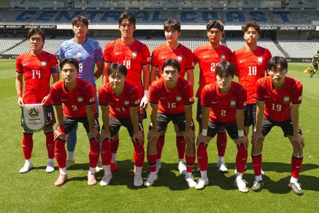 Australia Vs Korea Republic in Gosford - 06 Oct 2026 Korea football team seen during the U23 International Friendlies match between Australia and Korea Republic held at polytec Stadium. Final score; Australia 2:2 Korea Republic. Gosford Australia Copyright: xLuisxVeniegrax xSOPAxImagesx 20261006_FAIF_LuisVeniegra4513