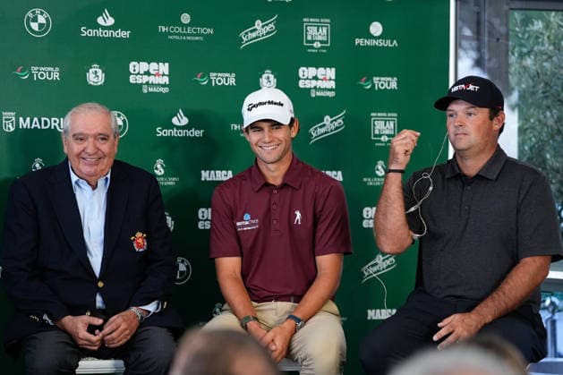 October 6, 2026, Madrid, Madrid, Spain: Juan Guerrero-Burgos, Royal Spanish Golf Federation, Patrick Reed and Angel Ayora attend during the presentation of the Open de EspaoÂ±a 2026 presented by Madrid at the Real Club de Campo Villa de Madrid on October 06, 2026 in Madrid, Spain. Madrid Spain - ZUMAa181 20261006_zaa_a181_037 Copyright: xDennisxAgyemanx