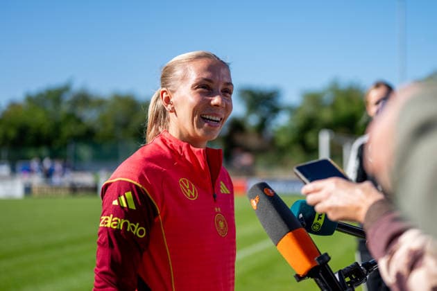 October 6, 2026, GER, Soccer, Women, Practice, DFB German National Team, Elisa Senß, Germany, during an interview in Heidelberg, ASV Eppelheim, Baden-Württemberg, Germany Copyright: xNordphoto Memmlerx
