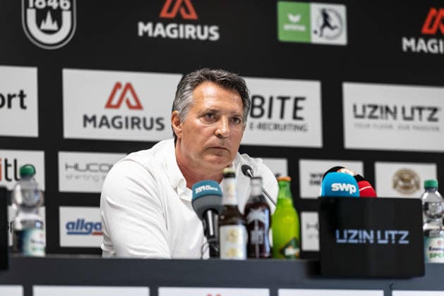 Press Conference: SSV Ulm 1846 Soccer – Introduction of Alois Schwartz, Soccer, Regionalliga Southwest, Donaustadion, Ulm, October 6, 2026; cropped single image, portrait of Alois Schwartz, SSV Ulm 1846 Soccer, coach and sporting director; press conference, SSV Ulm 1846 Soccer, introduction of Alois Schwartz, Soccer, Regionalliga Southwest, Donaustadion Ulm, October 26, 2006; Photo by Lucca Fundel, Ulm, Donaustadion, Baden-Württemberg, Germany