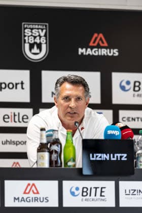 Press Conference: SSV Ulm 1846 Soccer – Introduction of Alois Schwartz, Soccer, Regionalliga Southwest, Donaustadion, Ulm, October 6, 2026; cropped single image, portrait of Alois Schwartz, SSV Ulm 1846 Soccer, coach and sporting director; press conference, SSV Ulm 1846 Soccer, introduction of Alois Schwartz, Soccer, Regionalliga Southwest, Donaustadion Ulm, October 26, 2006; Photo by Lucca Fundel, Ulm, Donaustadion, Baden-Württemberg, Germany