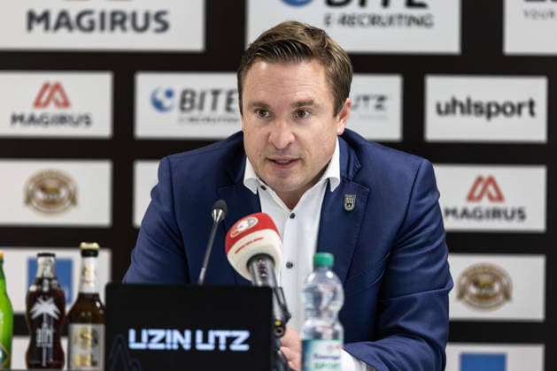 Press Conference: SSV Ulm 1846 Soccer – Introduction of Alois Schwartz, Soccer, Regionalliga Southwest, Donaustadion Ulm, October 6, 2026; cropped single image, portrait of Philipp Utz, SSV Ulm 1846 Soccer e.V., Chairman of the Supervisory Board; Press Conference: SSV Ulm 1846 Soccer, Introduction of Alois Schwartz, Soccer, Southwest Regional League, Donaustadion Ulm, October 26, 2006; Photo by Lucca Fundel, Ulm, Donaustadion, Baden-Württemberg, Germany