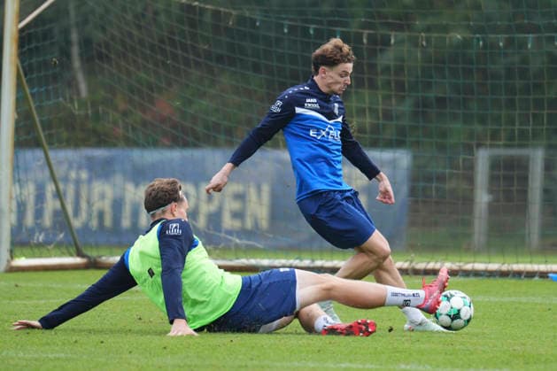 German Soccer, Training Session, 3rd Division, 2026–2027 Season, NVB Campus, SV Meppen, Tuesday, October 6, 2026, morning practice: Moritz Heyer as a guest player at the Meppen training session of the 3rd Division club with Richard Meier, SV Meppen, 13 Copyright: xLennxLuebbersx