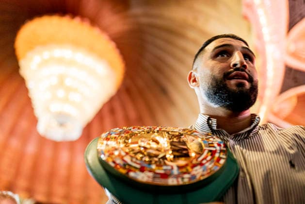 Düsseldorf, Germany, Oct. 6, 2026: Agit Kabayel Holds Press Conference with World Championship Belt—Agit Kabayel (GER) vs. Nelson Hysa (ALB), Oct. 6, 2026