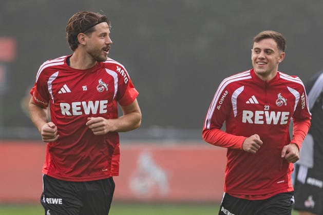 Imad Rondic (1. FC Koeln, 15), Paul Okon-Engstler (1. FC Koeln, 23) during training session of 1.FC Koeln on 6th of October in 2026 at Geissbockheim in Cologne, Germany. NRW Germany Copyright: xBEAUTIFULxSPORTS JulianxMeuselx
