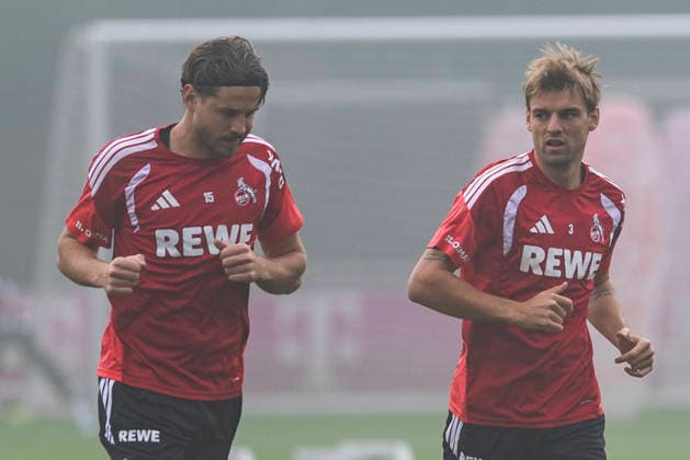 Imad Rondic (1. FC Koeln, 15), Borna Sosa (1. FC Koeln, 3) during training session of 1.FC Koeln on 6th of October in 2026 at Geissbockheim in Cologne, Germany. NRW Germany Copyright: xBEAUTIFULxSPORTS JulianxMeuselx