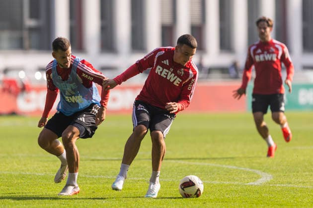 Said El Mala (1. FC Koeln, 10), Tom Krauss (1. FC Koeln, 5) during training session of 1.FC Koeln on 6th of October in 2026 at Geissbockheim in Cologne, Germany. NRW Germany Copyright: xBEAUTIFULxSPORTS JulianxMeuselx