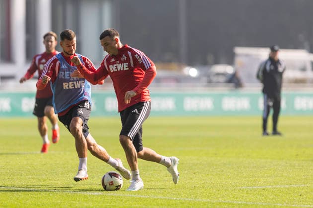 Said El Mala (1. FC Koeln, 10), Tom Krauss (1. FC Koeln, 5) during training session of 1.FC Koeln on 6th of October in 2026 at Geissbockheim in Cologne, Germany. NRW Germany Copyright: xBEAUTIFULxSPORTS JulianxMeuselx