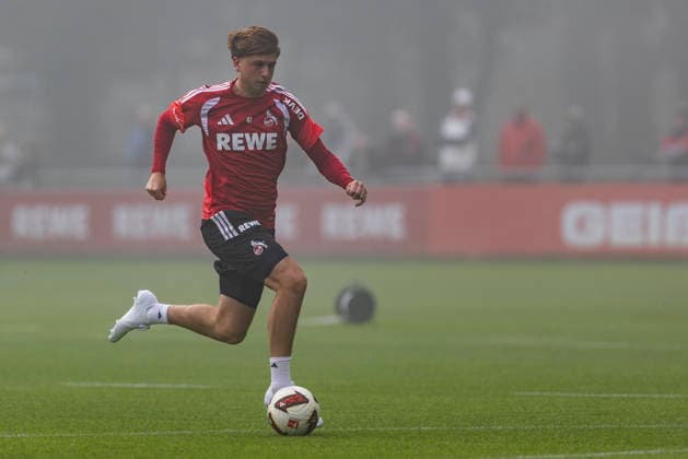 Mikey Moore (1. FC Koeln, 47) during training session of 1.FC Koeln on 6th of October in 2026 at Geissbockheim in Cologne, Germany. NRW Germany Copyright: xBEAUTIFULxSPORTS JulianxMeuselx