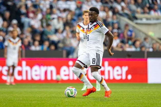Noel Aseko Germany U21, 08 am Ball GER, Germany GER vs. Georgia GEO, Soccer, UEFA U21 European Championship Qualifiers, Group F, Matchday 13, 2026–2027 Season, October 6, 2026 GER, Germany GER vs. Georgia GEO, Soccer, UEFA U21 European Championship Qualifiers, Group F, Matchday 13, 2026–2027 season, October 6, 2026, Bielefeld Copyright: xEibner-Pressefoto JanxRollingerx EP_JSK