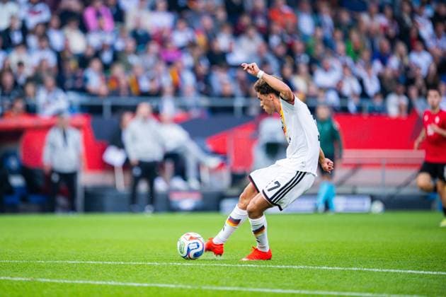 October 6, 2026 Soccer, 2026–2027, U-21, European Championship Qualifiers, Germany vs. Georgia; Noah Darvich scores the goal to make it 1–0 for Germany