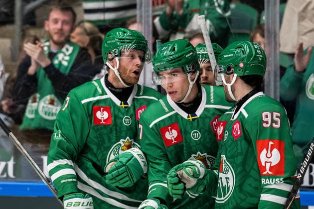 October 6, 2026: Ludvig Claesson and Albin Sundsvik of Rögle during the CHL game between Rögle and Davos on October 6, 2026 in Ängelholm. Photo by Niclas Jönsson, BILDBYRAN COP 273 NO0449. ice hockey, CHL, Champions Hockey League, Rögle, Davos, Rögle BBENG, ice hockey, CHL, Champions Hockey League, Rögle, Davos, Rögle BBENG  Copyright: NICLASxJÖNSSON BB261006NO016