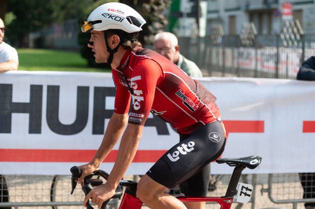IPA89374872 - Simone Gualdi, LOTTO INTERMARCHE, at the start of the 2026 Tre Valli Varesine in Busto Arsizio, Italy, on October 6, 2026  Copyright: xSilviaxColombo IPAxSportx xx IPA89374872