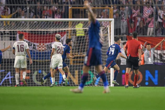Croatia v Spain - UEFA Nations League 2026 27 Group A3 MD4 Ivan Perisic of Croatia scores a goal for 1:0 during the UEFA Nations League 2026 27 group phase match between Croatia and Spain at Stadion Poljud on October 6, 2026 in Split, Croatia.  IgorxSoban PIXSELL