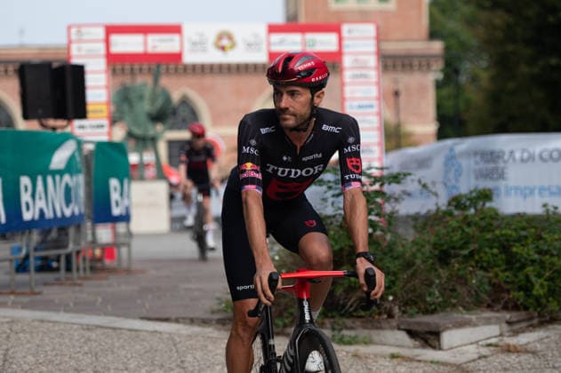 IPA89376383 - Lawrence WARBASSE of the Tudor Pro Cycling Team at the start of the 2026 Tre Valli Varesine in Busto Arsizio, Italy, on October 6, 2026  Copyright: xSilviaxColombo IPAxSportx xx IPA89376383