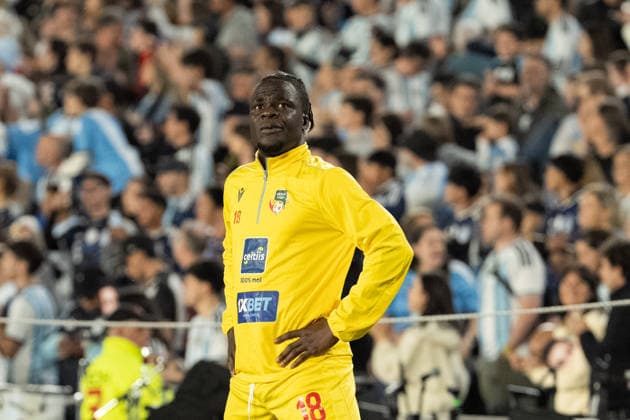 BUENOS AIRES, ARGENTINA - OCTOBER 06: Junior Olaitan of Benin looks on prior the International Friendly, Länderspiel, Nationalmannschaft football match between Argentina and Benin at Estadio Monumental Antonio V. Liberti on October 06, 2026 in Buenos Aires, Argentina. Lionel Messi is making his final appearance for Argentina following his announcement of international retirement. (Photo by Richard Callis Sports Press Photo) Copyright: xRichardxCallis SportsxPressxPhotox Sportspressphoto_SPR247645