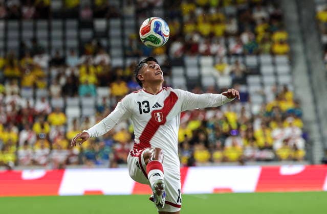 International soccer friendly - Colombia vs. Peru Peru defender Marco Huaman in action during the international soccer friendly between Colombia and Peru at Nu Stadium in Miami, Florida, USA, 06 October 2026. MIAMI FLORIDA United States  Copyright: xCRISTOBALxHERRERA-ULASHKEVICHx