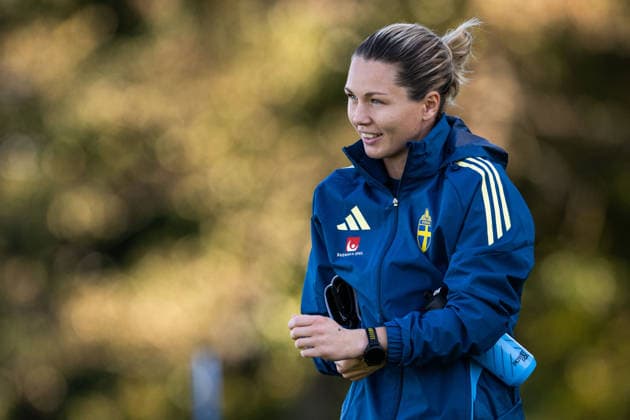 October 7, 2026: Goalkeeper Jennifer Falk of the Swedish women’s national soccer team during a training session on October 7, 2026 in Stockholm. Photo by Emma Wallskog, BILDBYRAN, code EW EW0716: soccer, football, fotball, World Cup qualifiers, FIFA Women’s World Cup qualifier, training, Sweden, women’s soccer, bbeng  Copyright: EMMAxWALLSKOG BB261007EW006