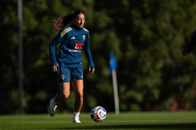 October 7, 2026: Rosa Kafaji of the Swedish women’s national soccer team during a training session on October 7, 2026 in Stockholm. Photo by Emma Wallskog, BILDBYRAN, code EW EW0716: soccer, football, fotball, World Cup qualifiers, FIFA Women’s World Cup qualifier, training, Sweden, women’s soccer, bbeng  Copyright: EMMAxWALLSKOG BB261007EW015