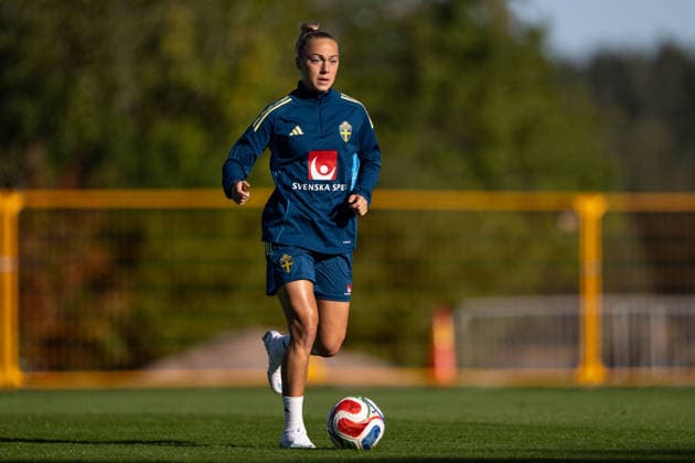 October 7, 2026: Hanna Bennison of the Swedish women’s national soccer team during a training session on October 7, 2026 in Stockholm. Photo by Emma Wallskog, BILDBYRAN, code EW EW0716: soccer, football, fotball, World Cup qualifiers, FIFA Women’s World Cup qualifier, training, Sweden, women’s team, bbeng  Copyright: EMMAxWALLSKOG BB261007EW022