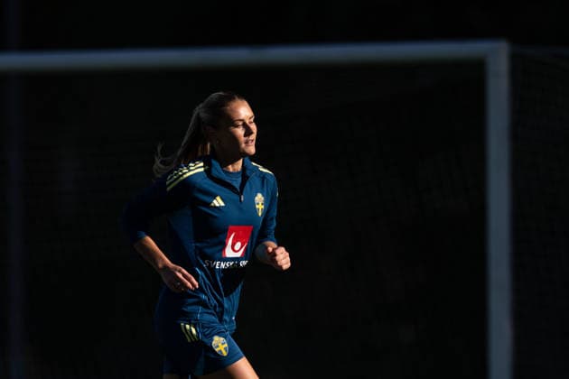 October 7, 2026: Amanda Nildén of the Swedish women’s national soccer team during a training session on October 7, 2026 in Stockholm. Photo by Emma Wallskog, BILDBYRAN, code EW EW0716: soccer, football, fotball, World Cup qualifiers, FIFA Women’s World Cup qualifier, training, Sweden, women’s soccer, BBENG  Copyright: EMMAxWALLSKOG BB261007EW029
