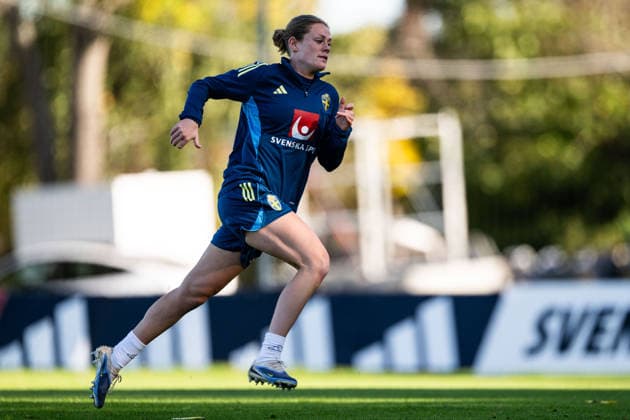 October 7, 2026: Sofia Reidy of the Swedish women’s national soccer team during a training session on October 7, 2026 in Stockholm. Photo by Emma Wallskog, BILDBYRAN, code EW EW0716: soccer, football, fotball, World Cup qualifiers, FIFA Women’s World Cup qualifier, training, Sweden, women’s soccer, bbeng  Copyright: EMMAxWALLSKOG BB261007EW036