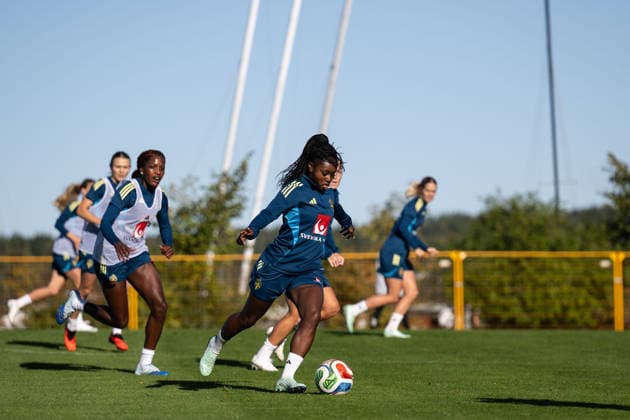 October 7, 2026: Monica Jusu Bah of the Swedish women’s national soccer team during a training session on October 7, 2026 in Stockholm. Photo by Emma Wallskog, BILDBYRAN, code EW EW0716: soccer, football, soccer, World Cup qualifiers, FIFA Women’s World Cup qualifiers, training, Sweden, women’s soccer  Copyright: EMMAxWALLSKOG BB261007EW050